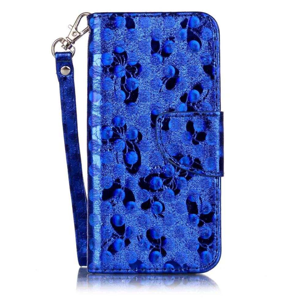 Book Wallet Laser butterfly leather flip phone case for Iphone 7/7plus