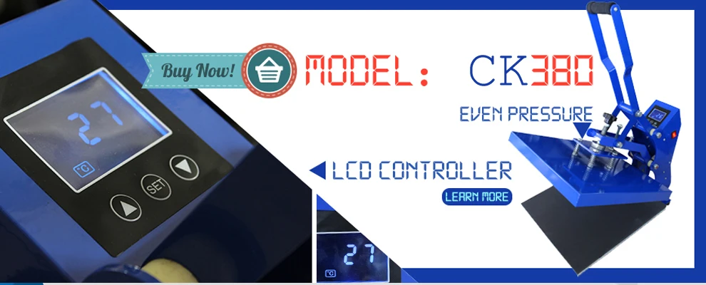 Colorking Lowest Price Most Cost- Efficient LCD digital manual T-shirt logo Transfer plate Heat Press Machine CK380