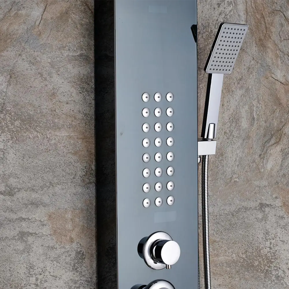 Термостатические Смесители Для Ванной Комнаты,Черная Душевая Панель ...