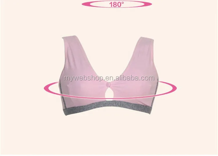 Cotton Open Front Button Bamboo Charcoal Maternity Bra And Panty Set No