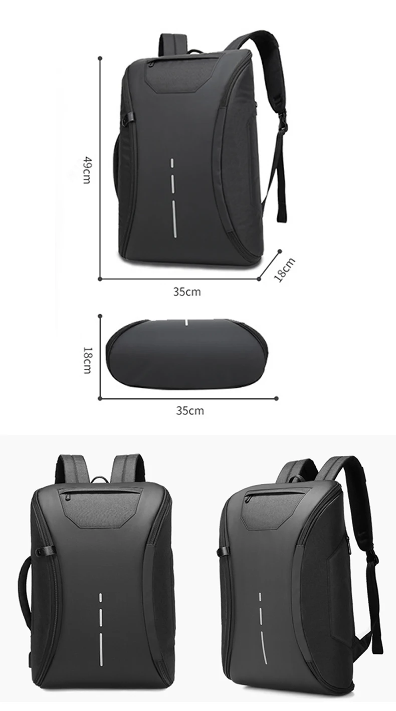 Water-resistant fashion anti thief stylish design men smart leisure USB charging laptop computer back pack bag backpack bagpack