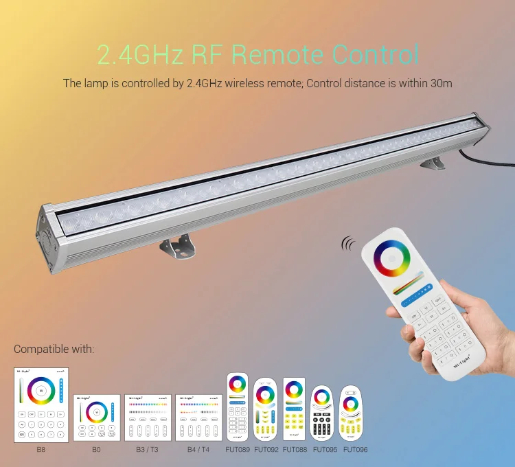 RL2-48 2.4G RF wireless 48W rgb cct AC100-240V led wall washer lamp for outdoor lighting