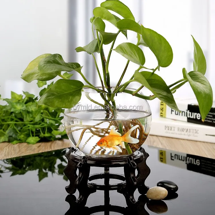 Bowl Vases Wholesale Fish Glass Creative Tabletop Vase Home Decoration