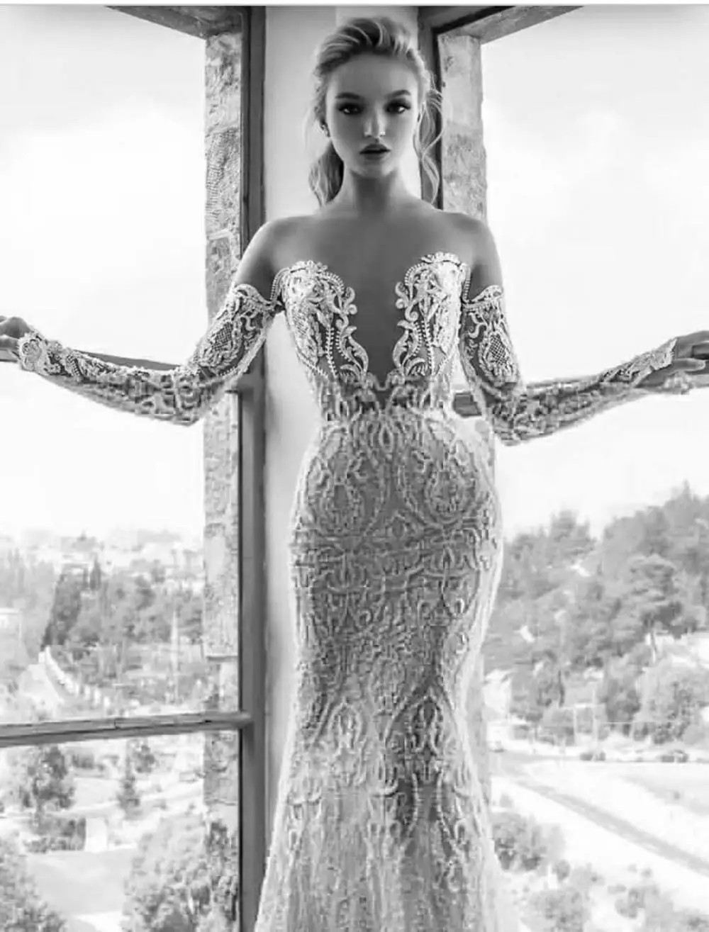 lattice lace wedding dress