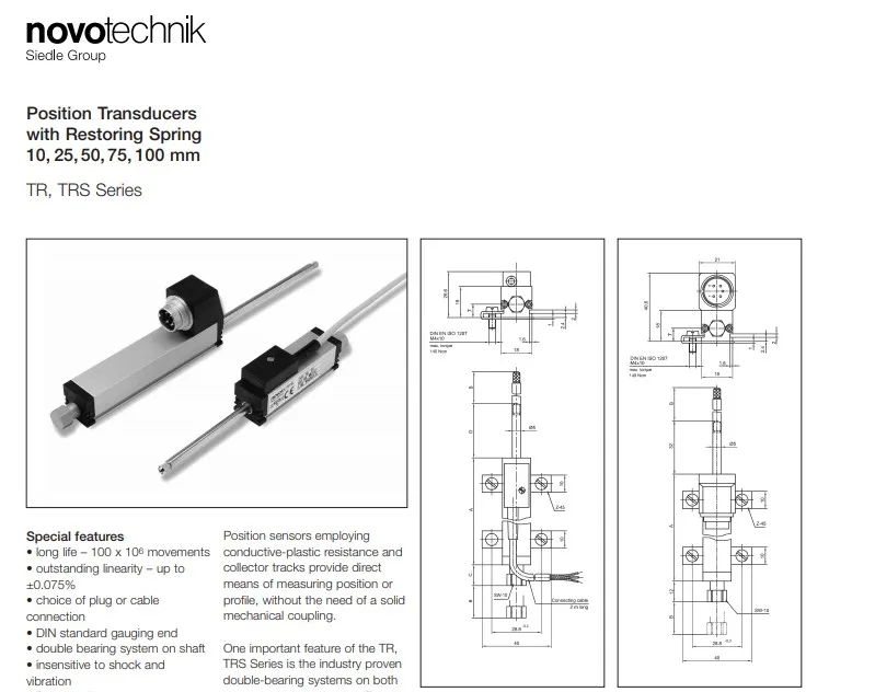 Novotechnik Tr 25 Position Transducers Linear Potentiometer Position