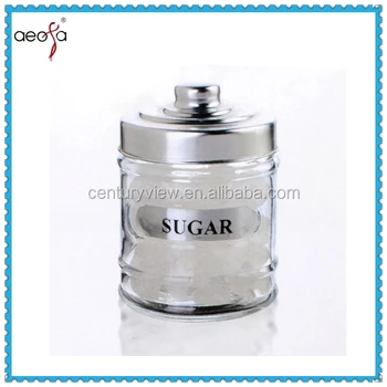 Ss Cap Small As Decorate Coffee Tea Sugar Glass Storage Glass Jar