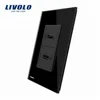 Livolo US Standard 110-250V Crystal Glass Panel USB Socket VL-C592U-12