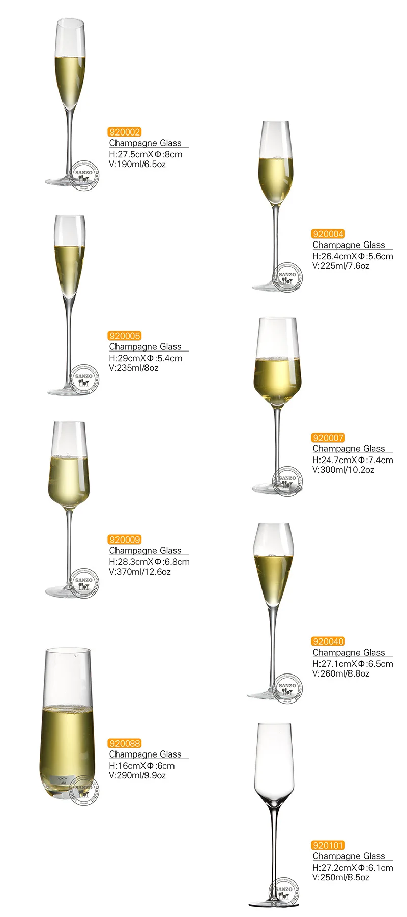 tulip shaped champagne flutes