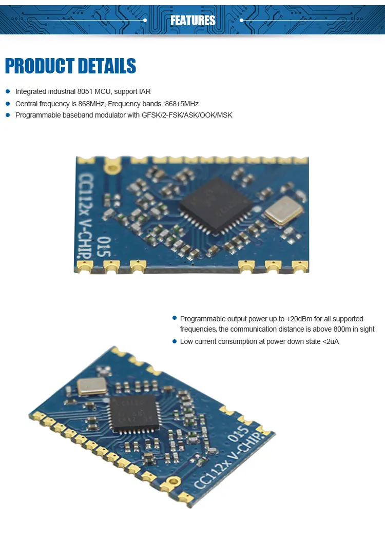 TI SUB1GHz CC1120 Narrowband Radio frequency 433 868 915MHZ wireless module