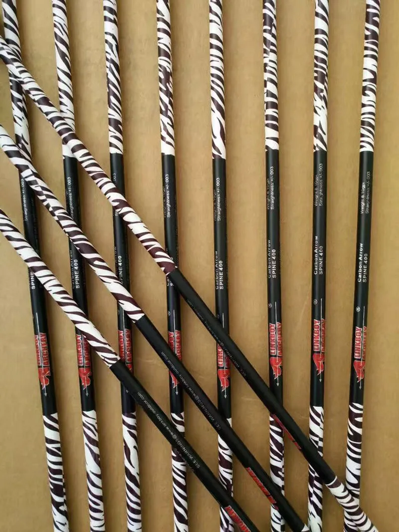 32" Zebra Stripe Carbon Arrows Spine 400 For Bows