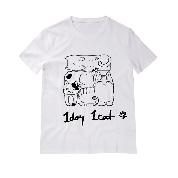 New arrival Black Grey White custom O-Neck Short Sleeve print men's t shirt 