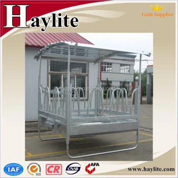 2015 Hot Dip Galvanized Horse Hay Round Bale Feeder With Roof
