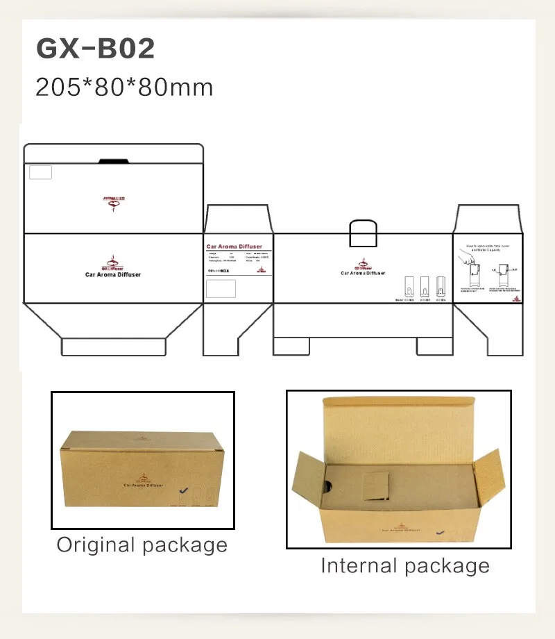 GX DIFFUSER GX-B02 usb air cleaner car air purifier