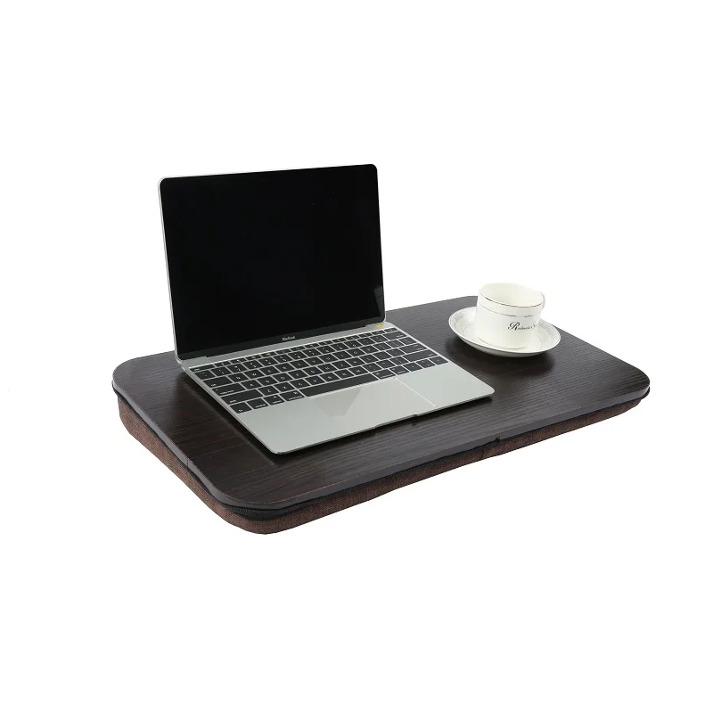 Wooden Knee Laptop Stand Laptop Table Tray Lap Desk With Cushion