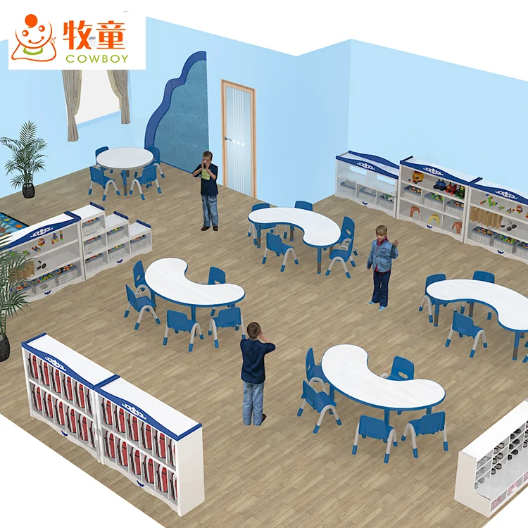 2018 Modern Children Furniture Sets Play School Kindergarten Classroom