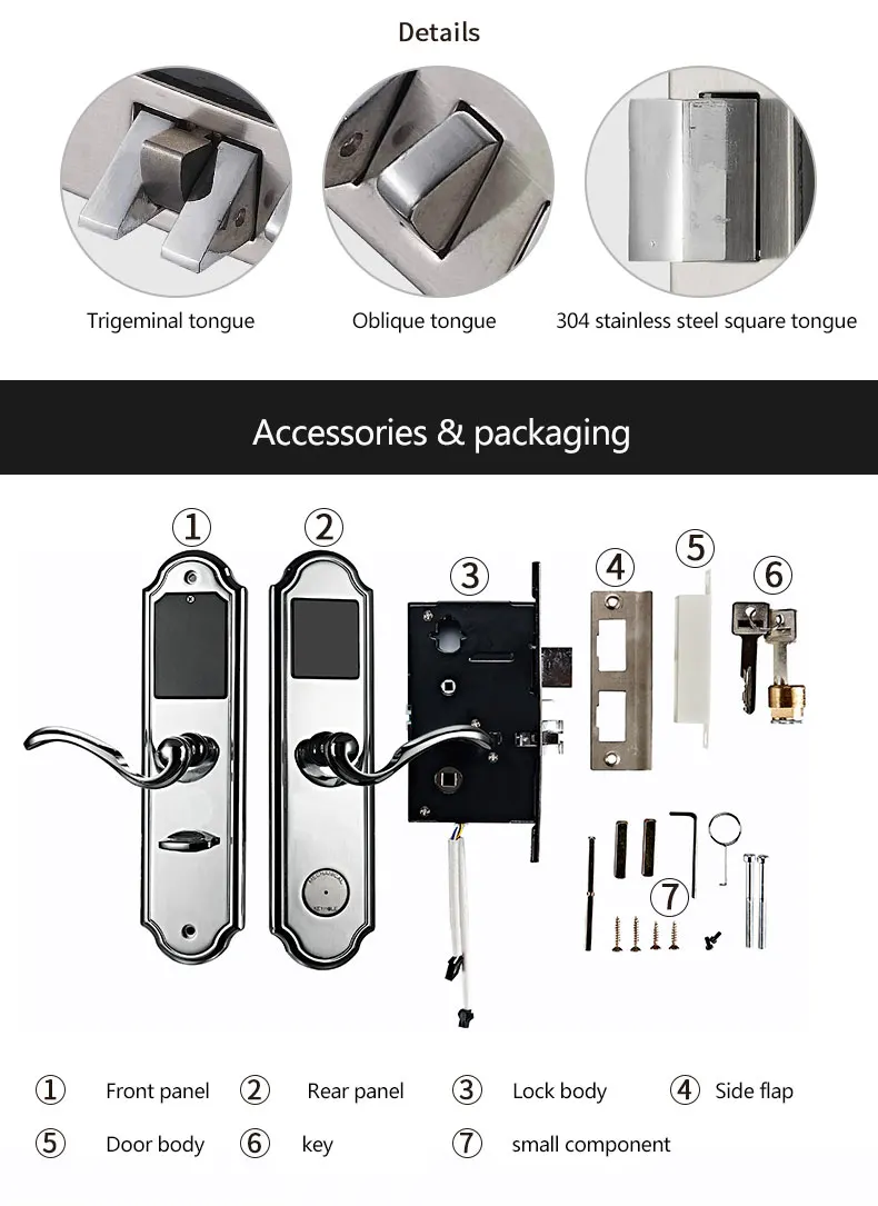 hotel equipments rfid hotel door sensor lock with hotel key card encoder