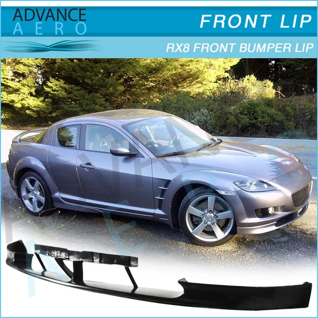 04 05 06 07 08 MAZDA RX8 SPORT PU BLACK ADD-ON FRONT BUMPER LIP SPOILER CHIN