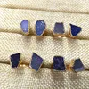 RM931 Adjustable Open Cocktail Ring Two Stones Druzy Agate Ring