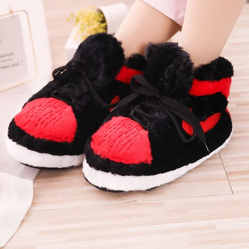 Drop Shipping Plush Slippers Teenager Adult Plush Indoor Slippers Yeezy ...