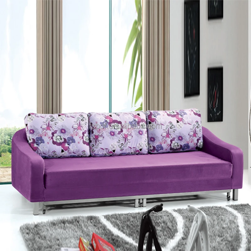 Nursing Home Furniture Used Cheap Fabric Futon Sofa Cum Bed Ls870