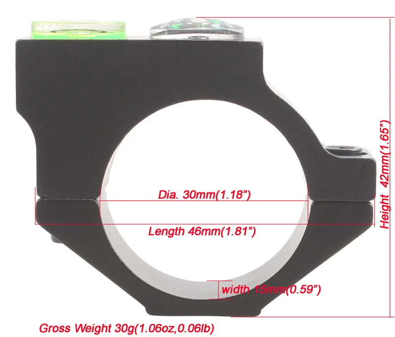 Promotion Price Aluminum 30MM Rifle Scope Anti Cant Device Mount Rings Spirit Level Bubble Level Scope Level with Compass