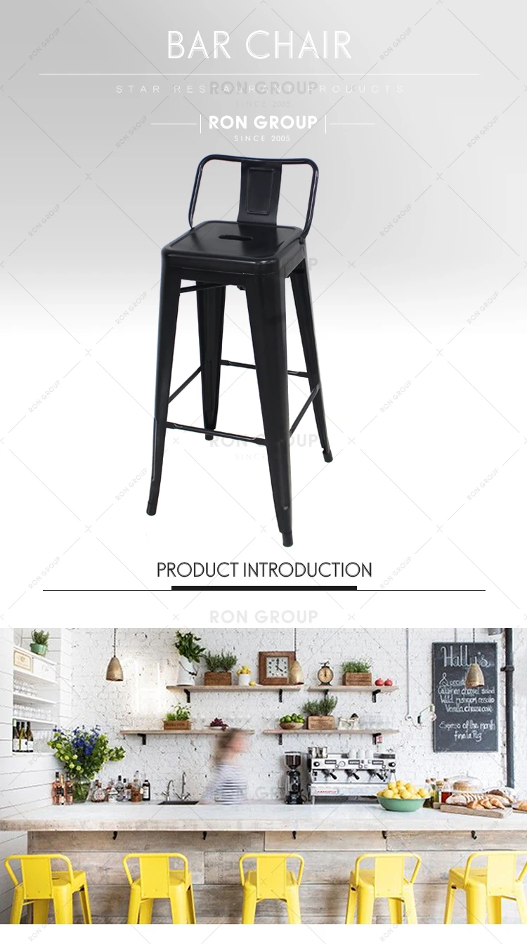 Restaurant supplier custom color vintage industrial high bar stool chair