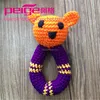Round handle pink purple Polar Bear Crochet Rattle Soft Baby Toy