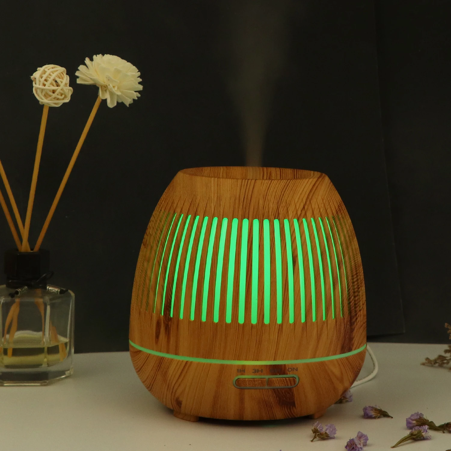 400ml Wooden Grain Cool Mist Ultrasonic Air Humidifier Diffuser Buy