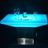 modern PE materials stainless steel indoor decorative led lighted coffee table