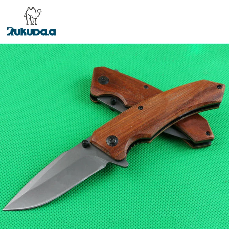 High Quality 440 Stainless Steel Wood Handle Pocket Knife Buy High