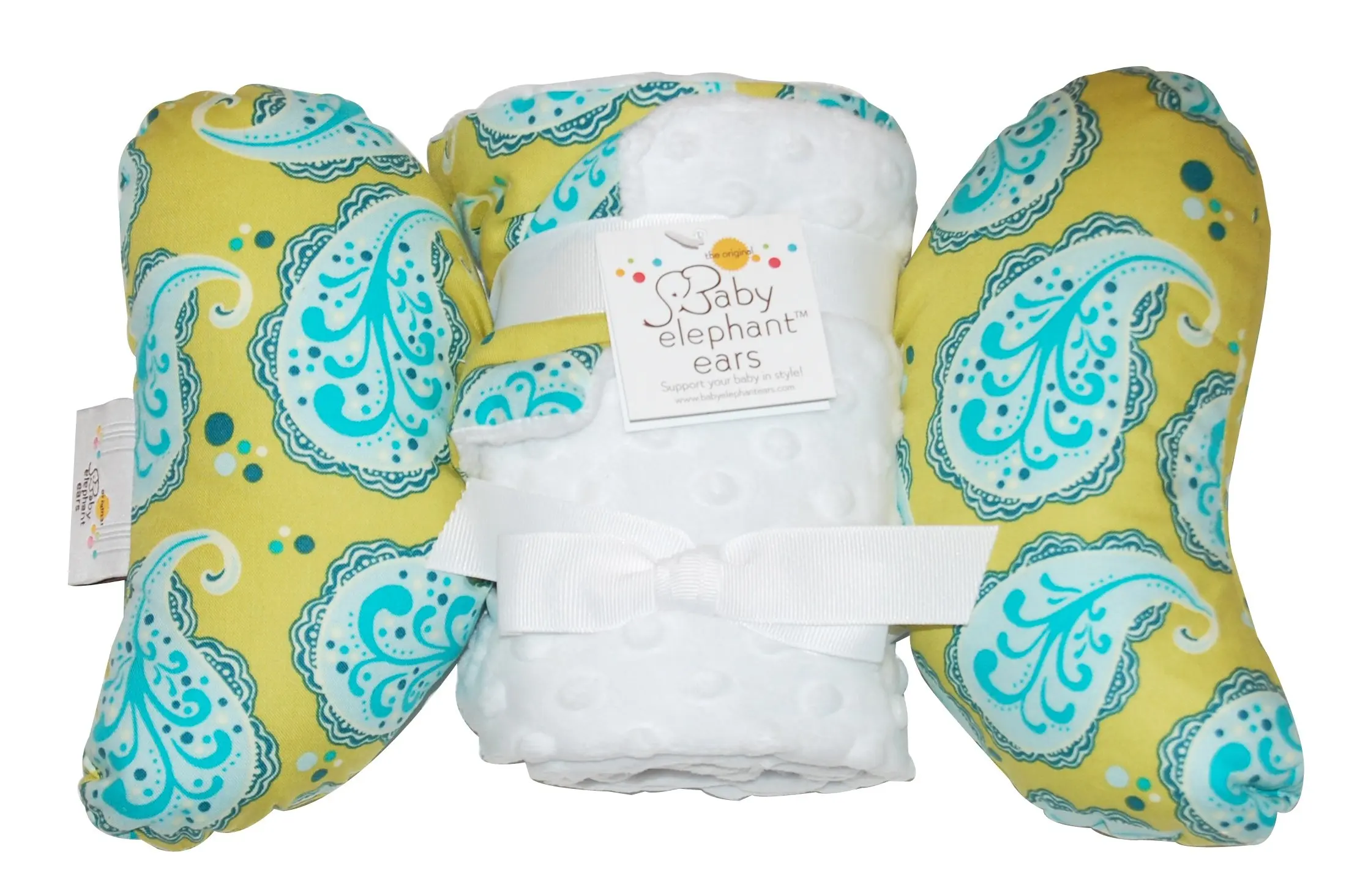 Baby Elephant Ears Head Support Pillow Matching Blanket Gift Set