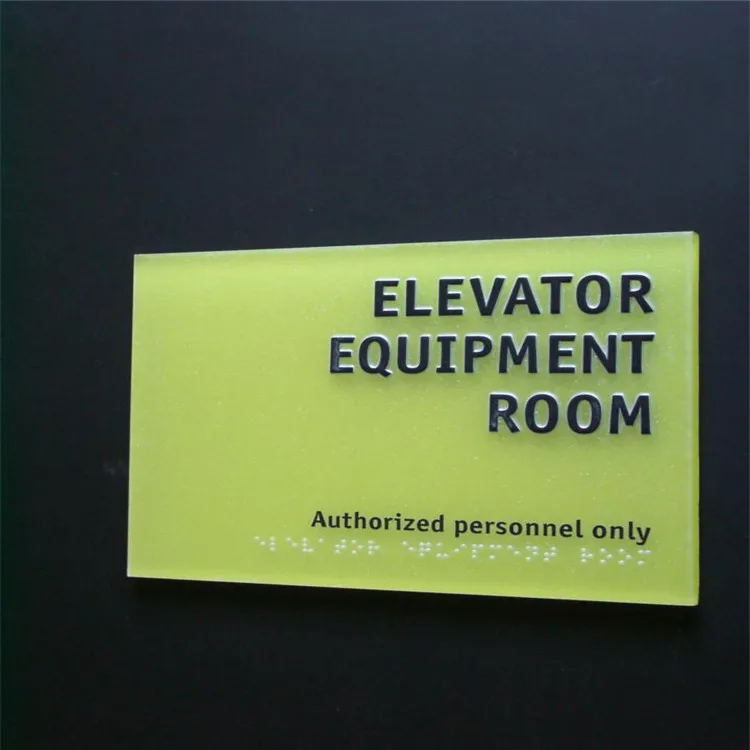 Acrylic Painting Ada Braille Wall Mount Office Name Plate Door