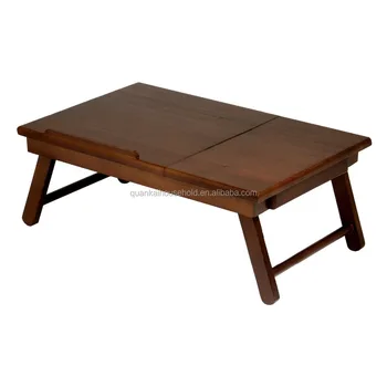Bamboo Lap Desk Flip Top With Drawer Foldable Legs Buy Laptop