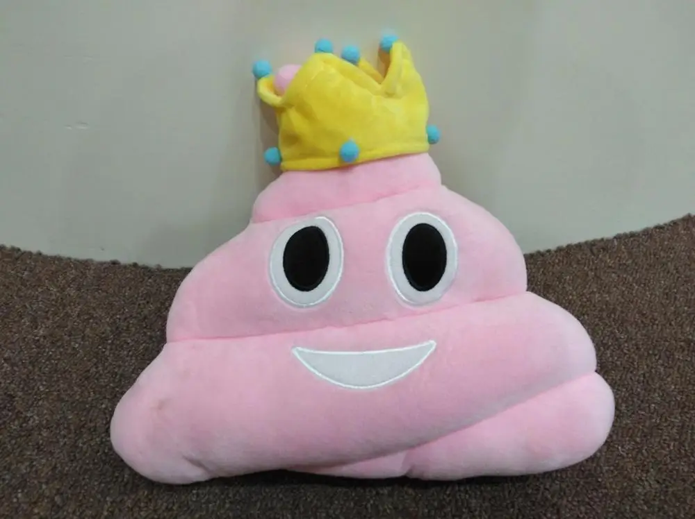 poop emoji pillow pink