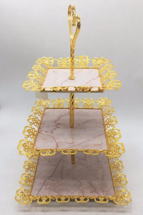 Fashion Table Decoration 2 Tiers Dry Fruit Dish Dry Fruit Plate Glass