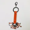 Custom high end quality leather letter keychain