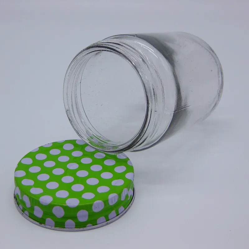 wide mouth food storage glass mason jar with metal lid