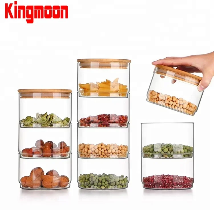 stackable glass spice jars