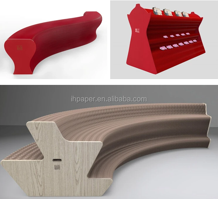 Custom Design Reception Desk Shelf Flexible Kraft Paper Sliding