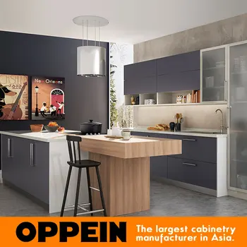 Oppein Simple Design Particle Board Wood Kitchen Cabinets With