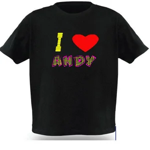 Customized Long life high brightness EL flash lighting panel T-shirt Customized Long life high brightness EL flash lighting panel T-shirt