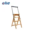 Supermarket Library Gardening Home Household Domestic Multi-purpose Adjustable Wooden Foldable 4 Step Portable Chair Ladder