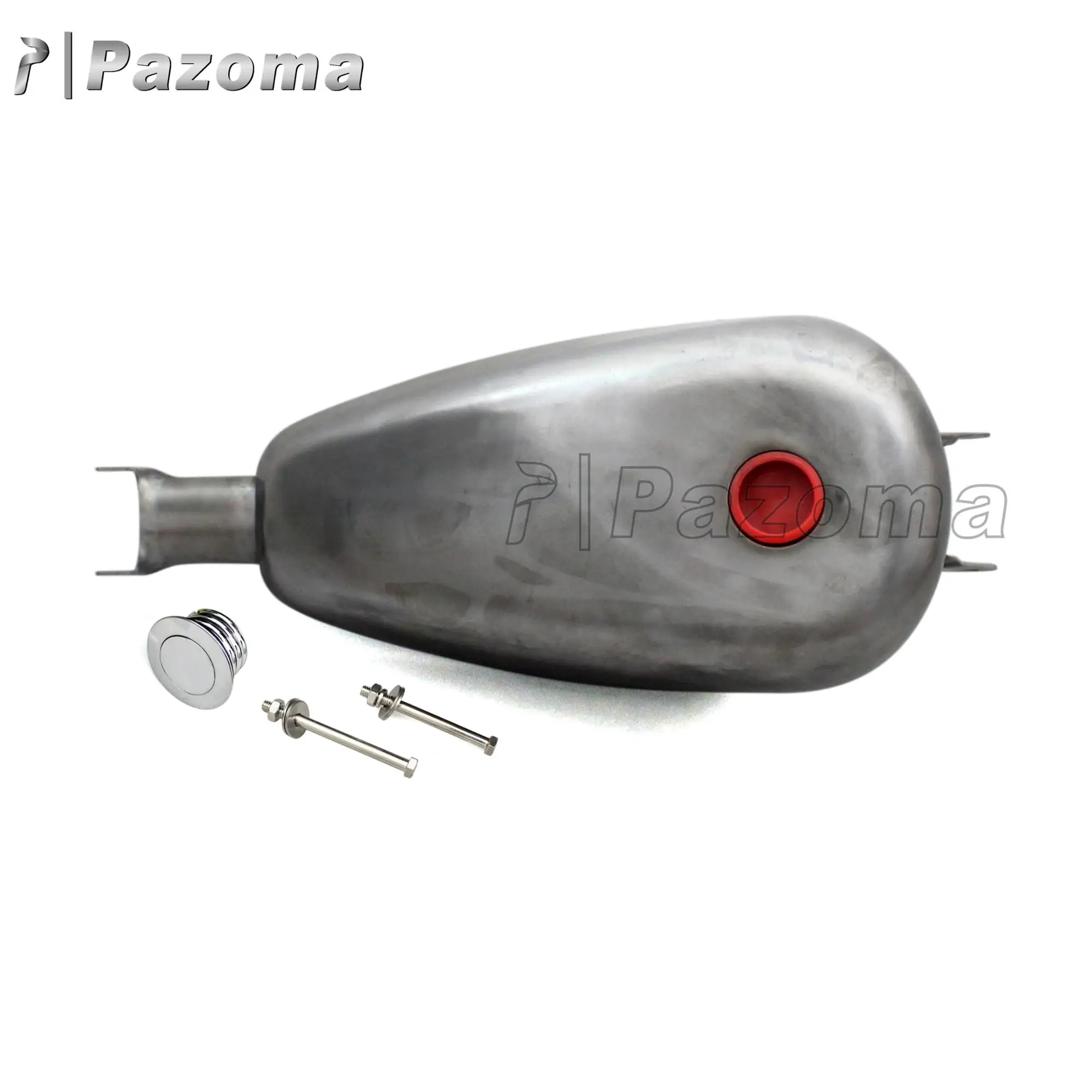 Pazoma Raw Steel 2.4 Gallon Gas Fuel Tank For Harley Sportster Xl