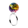 Adjustable Size Brass Ring Handmade craft latest Real dried flower resin engagement ring designs for girls