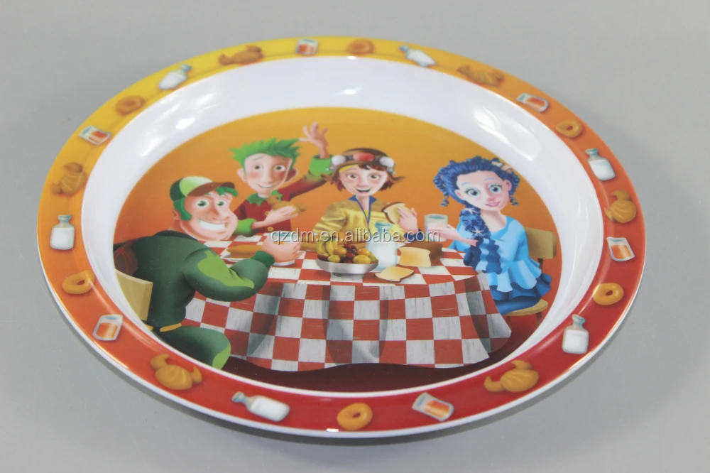 Food Grade 8.5 Inch Melamine Dinner Plates For Kids