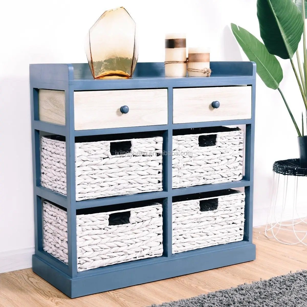 Home Bedroom Furniture Wooden Side Table Storage Cabinet With 2