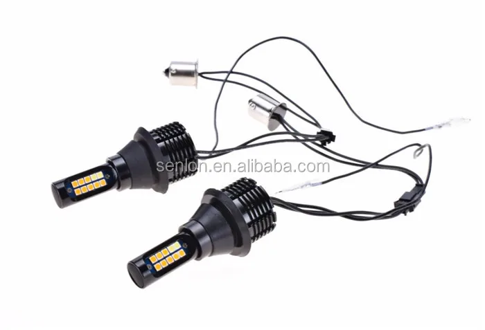 2018 New CANBUS dual colors LED DRL turn signal light side p21w 1156 S25 Ba15s T20 T25 w21 w21w