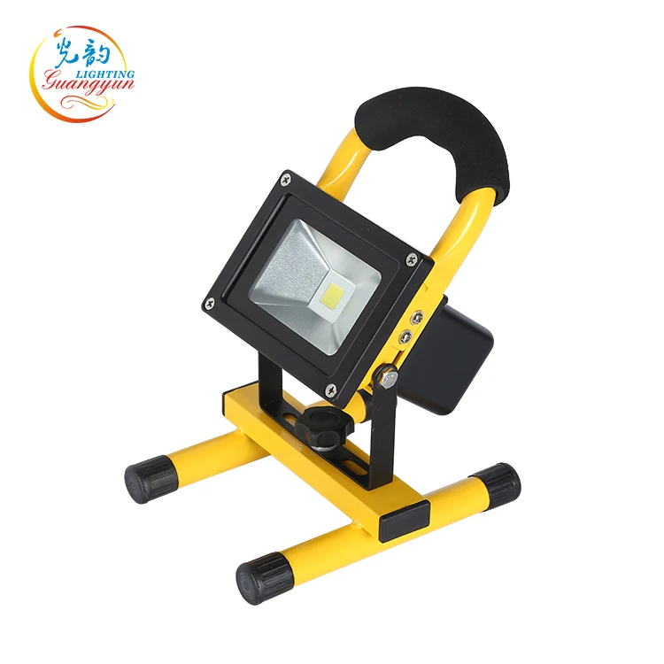 Small battery operated warm white Portable rechargeable 10W led flood light