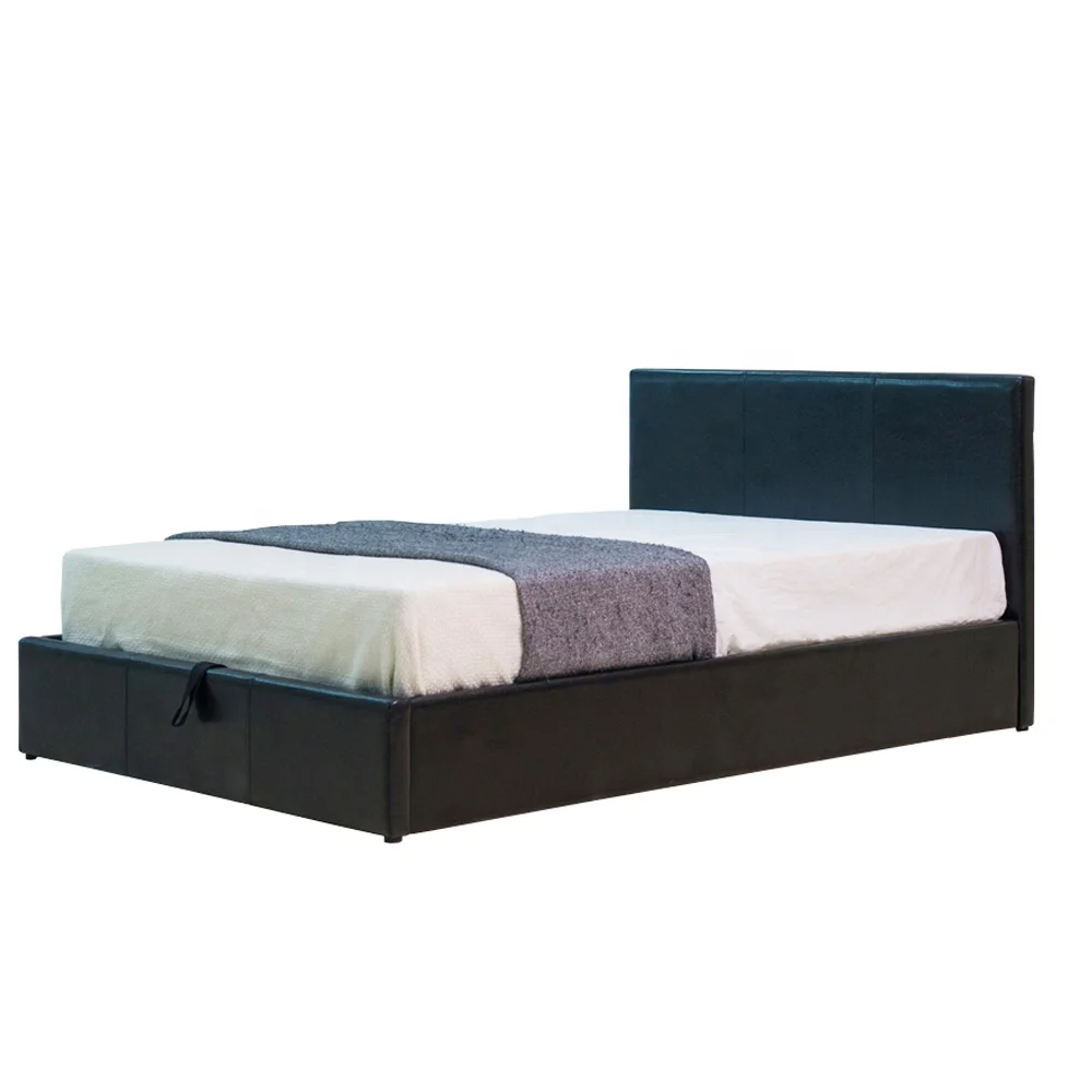 
Black PU PVC modern soft lift up storage latest bed designs 