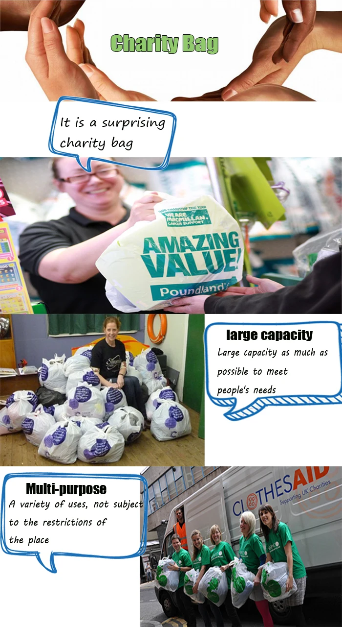 Printed Wholesale Charity Donation Plastic Bag For Clothes Buy